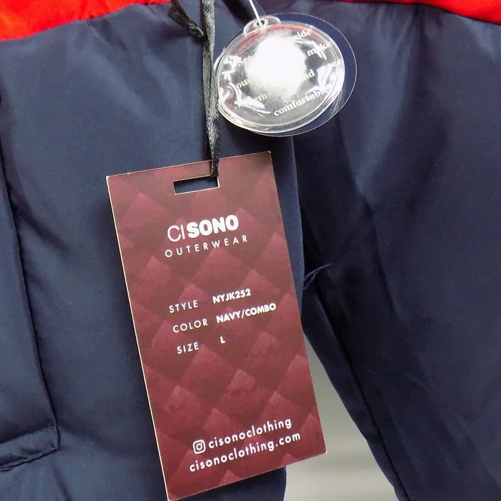 Ci Sono Womens Zip Front Puffer Coat 2-Tone Blue/Red NWT Multiple Sizes Avail - Picture 6 of 11